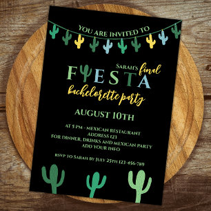 Invitación Final Fiesta Cactus Vibrant Bachelorette Party
