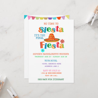 Invitación Final Fiesta Itinerario Bachelorette Party