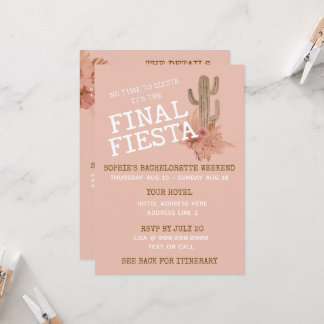 Invitación Final Fiesta Itinerario Bachelorette Party