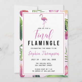 Invitación Final Flamingle Bachelorette Weekend Itinerario