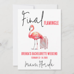 Invitación Final Flamingle, fin de semana de soltera de flame