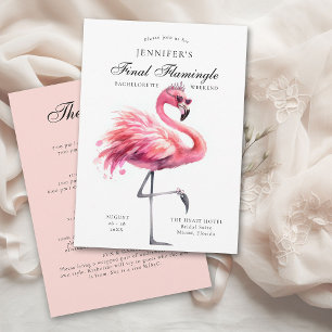 Invitación Final Flamingle Funny Bachelorette Party Itinerari