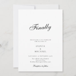 Invitación Finally Script Minimalist Wedding Invitation