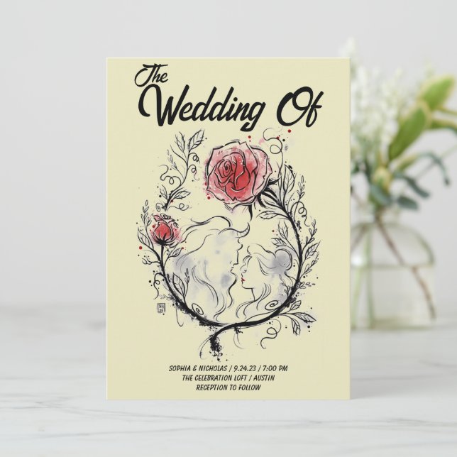 Invitación Finalmente, El Último Boda De Las Caídas De Petal (Anverso de pie)