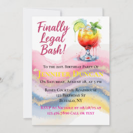 Invitación Finalmente Legal 21. Bash de cumpleaños para un Ch