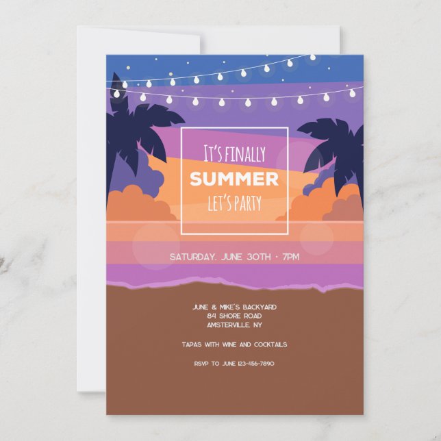 Invitación Finalmente, verano (Anverso)