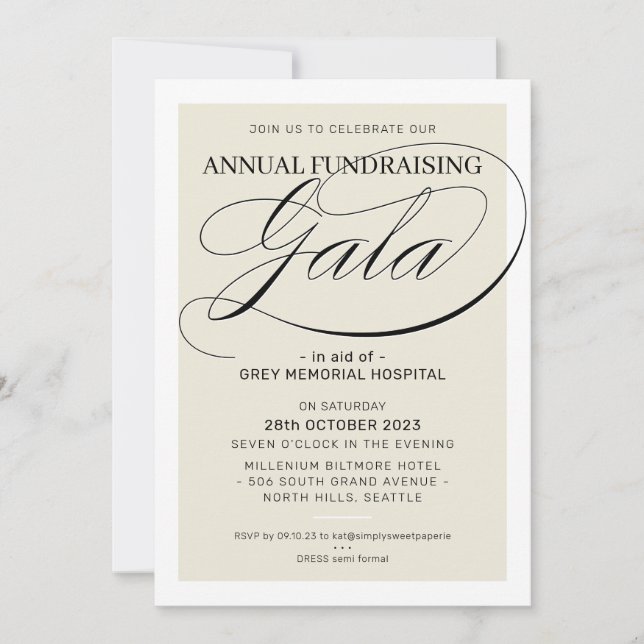 Invitación FINANCIACIÓN de GALA evento de marco de oro elegan (Anverso)