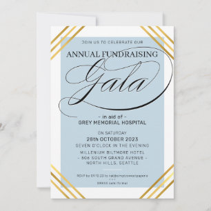 Invitación FINANCIACIÓN del evento GALA con marco dorado eleg