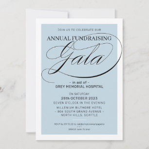 Invitación FINANCIACIÓN del evento GALA elegante azul pálido