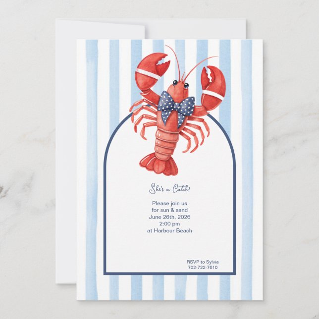 Invitación Finas de verano a rayas para despedida de soltera (Anverso)