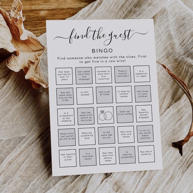 Invitación Find the Guest Bingo | Printable Bridal Shower  (Find the Guest Bingo | Printable Bridal Shower Invitation)