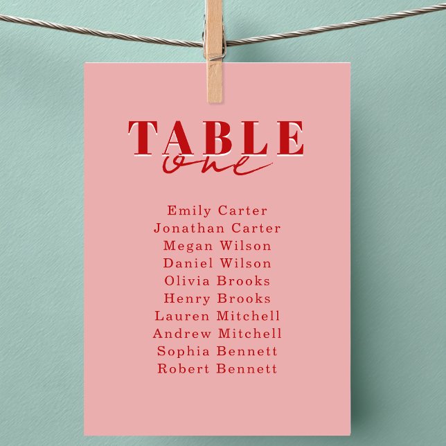 Invitación FIND YOUR SEAT! Blush Red Bold Font Wedding (FIND YOUR SEAT! Blush Red Bold Font Wedding Cards)