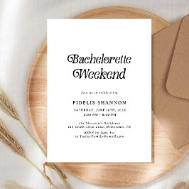 Invitación Finde de semana minimalista de despedida de solter