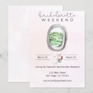 Invitación Finde de soltera con acuarela