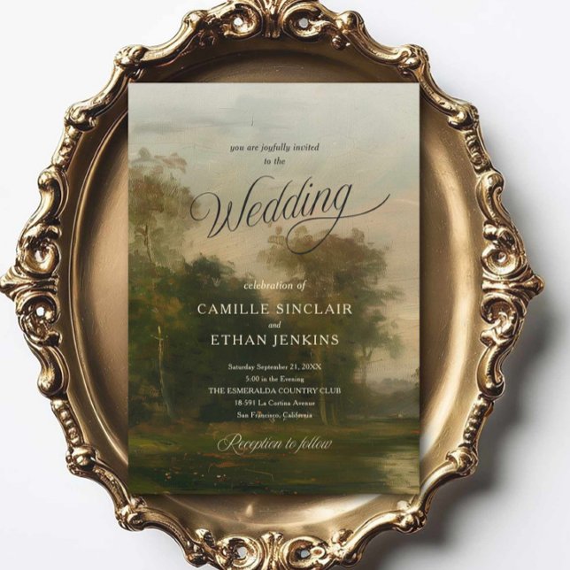 Invitación Fine Art Wedding Invitation | Estate Style (Country Side Elegant Wedding Invitation)