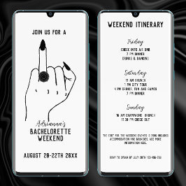 Invitación Finger de anillo divertida Bachelorette Weekend It