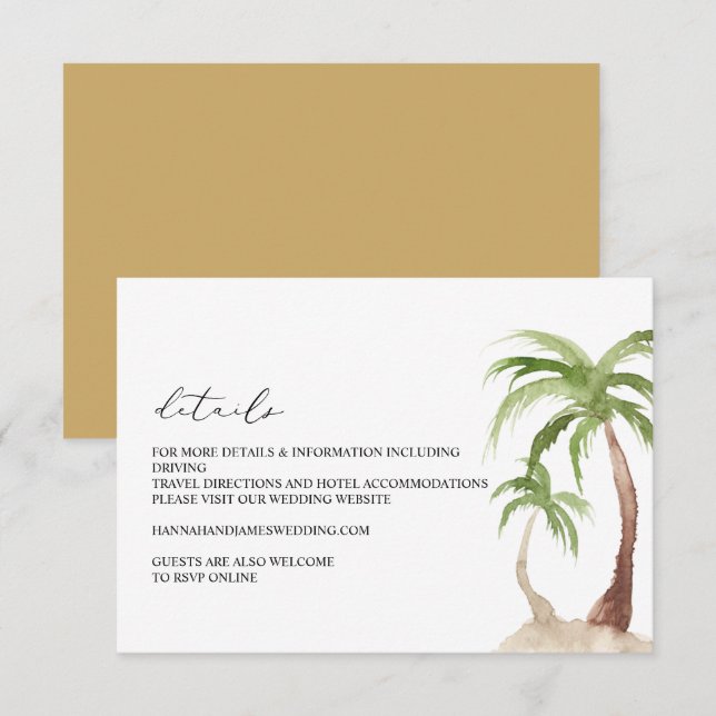 Invitación FIONA - Gabinete de detalles del árbol de la palma (Anverso / Reverso)