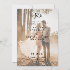 Invitación Fiona Photo Bold Monograma Boda moderno