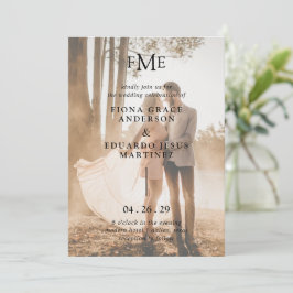 Invitación Fiona Photo Bold Monograma Boda moderno
