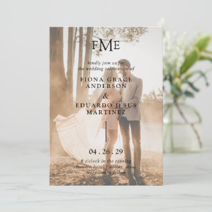 Invitación Fiona Photo Bold Monograma Boda moderno