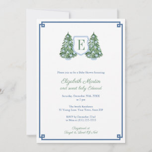 Invitación Fir Tree Ginger Jar Ornaments Holidays Baby Shower