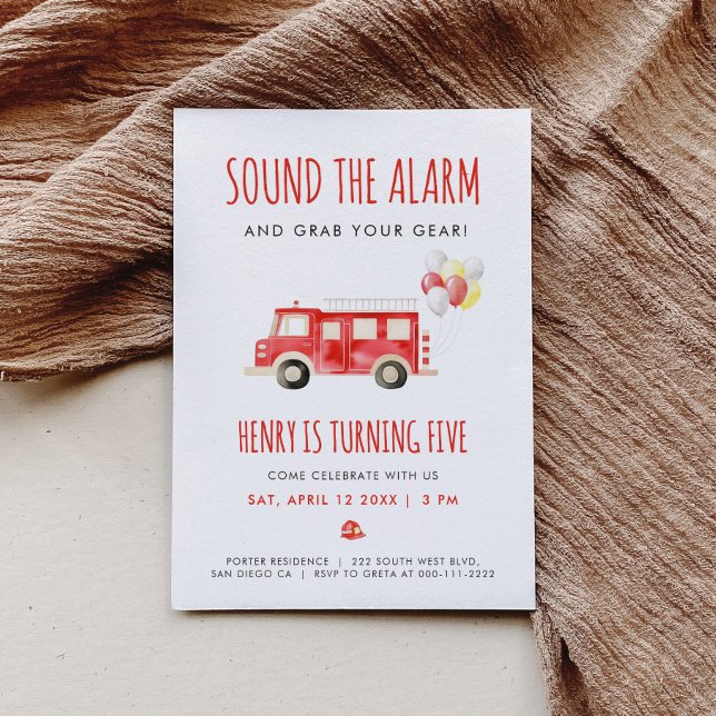 Invitación Fire Truck Birthday Party (Subido por el creador)