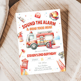 Invitación Fire Truck Birthday Party 