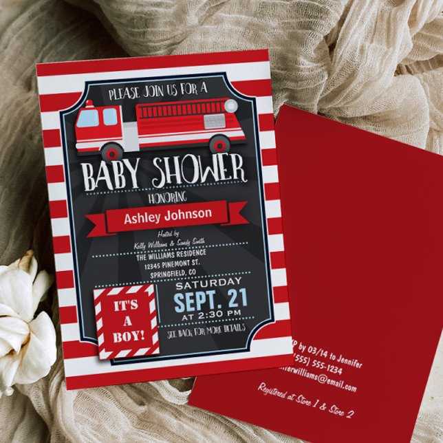 Invitación Fire Truck Boy Baby Shower (Subido por el creador)