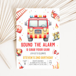 Invitación Fire Truck Sound the Alarm Baby Shower