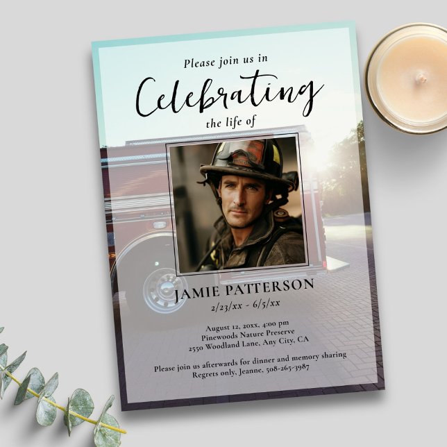 Invitación Firefighter Celebration of Life Photo, Funeral (Subido por el creador)