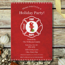 Invitación Firefighter Christmas Holiday Party