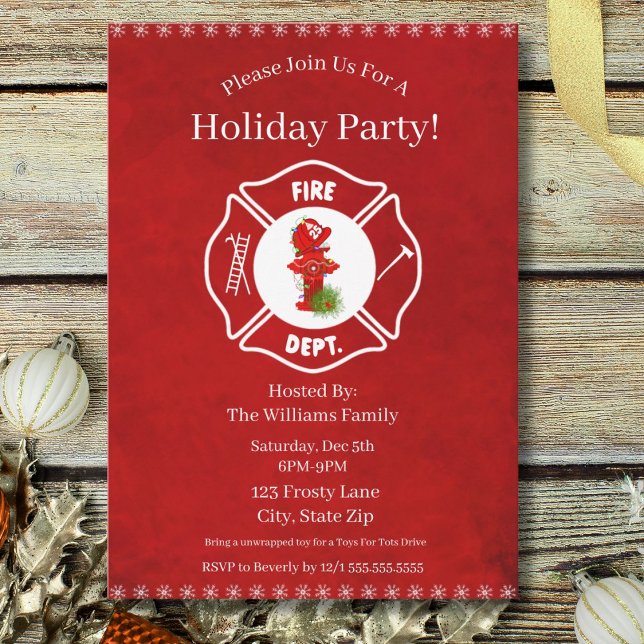 Invitación Firefighter Christmas Holiday Party (Subido por el creador)