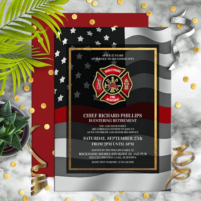 Invitación Firefighter Retirement Party Invitation (Subido por el creador)