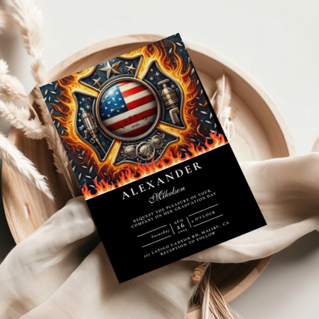 Invitación Firefighter Themed Senior Graduation (Subido por el creador)