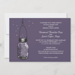Invitación Fireflies & Mason Jar Wedding