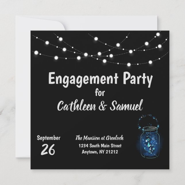 Invitación Firefly Cafe Lights (Anverso)