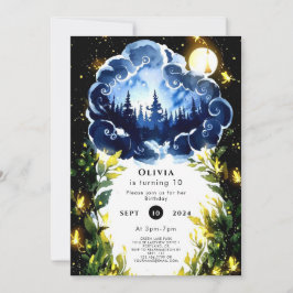 Invitación Firefly Fantasy Woodland Cumpleaños