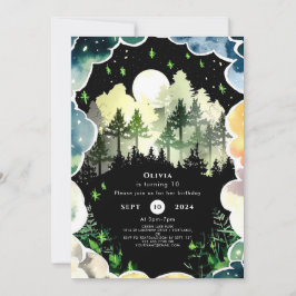 Invitación Firefly Forest Woodland Birday