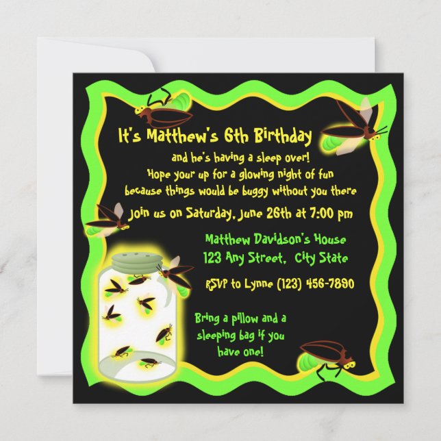 Invitación Firefly Frolday (Anverso)