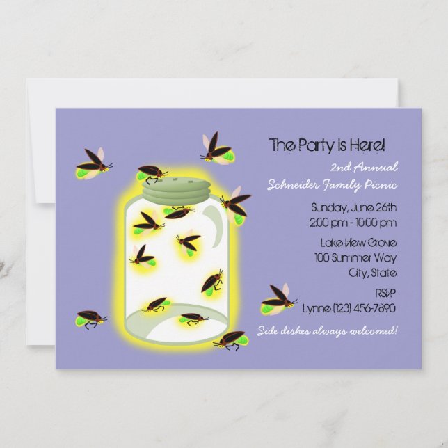 Invitación Firefly Frolic Fiesta (Anverso)