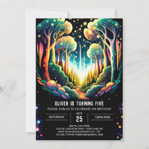 Invitación Firefly Glows Forest Birday