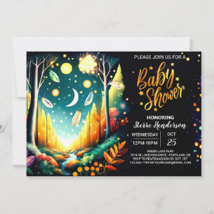 Invitación Firefly Magic Forest Baby Shower
