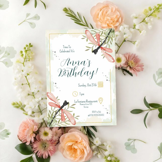 Invitación Firefly Watercolor Birthday (Subido por el creador)