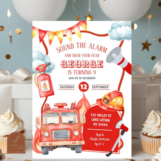 Invitación Firetruck Kid's Birthday (Subido por el creador)