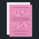 Invitación Fireworks 90th Birthday Party Purple White Pink<br><div class="desc">¡Feliz cumpleaños 90! 90 años de ser increíble. Felicidades por haber cumplido 90 y haber alcanzado este hito. Noventa y fabuloso. No sobre la colina. Saludos a 90 años. Celebra la ocasión con este genial diseño de fuegos artificiales morados, blancos y rosas mientras te reunes con tu familia y amigos....</div>