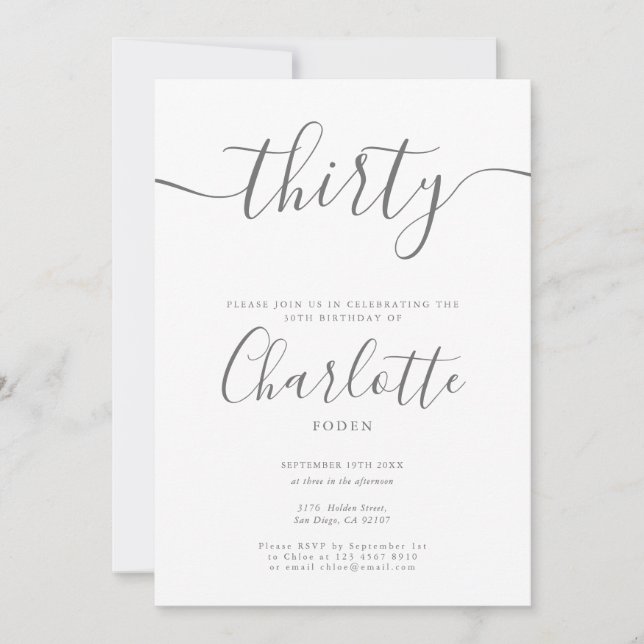 Invitación Firma 30.º cumpleaños (Anverso)