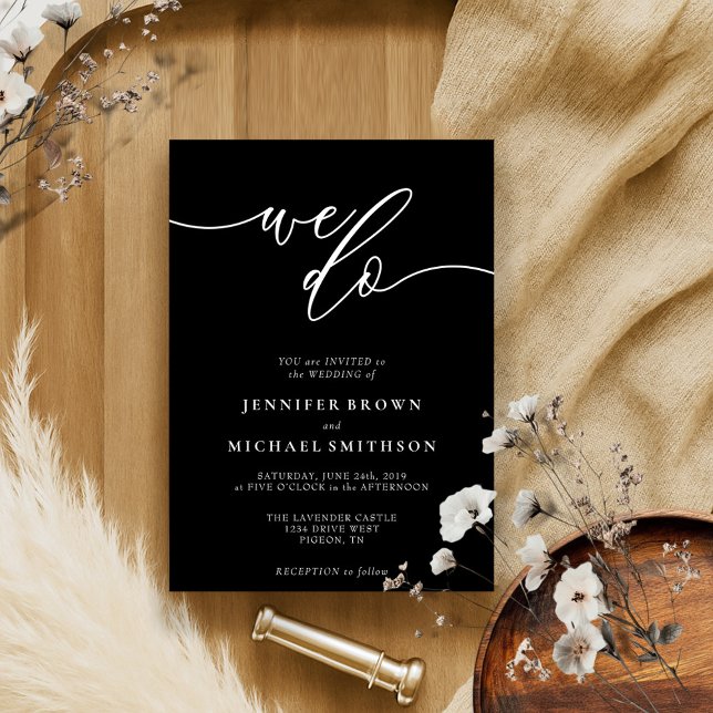 Invitación Firma de caligrafía negra que hacemos Boda (Subido por el creador)