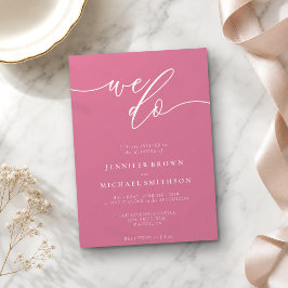 Invitación Firma de Caligrafía Pastel Rosa We Do Boda