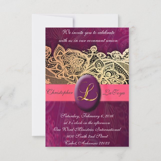 Invitación Firma: mate de 3,5" x 5", envoltura blanca estánda (Anverso)