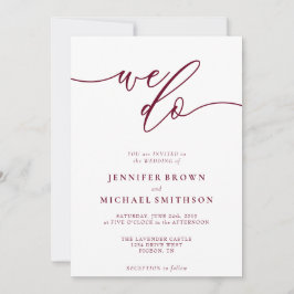 Invitación Firma mínima de Borgoña que hacemos Boda de Typo
